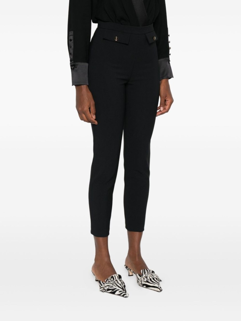 Elisabetta Franchi Cropped Tailored Trousers In Black