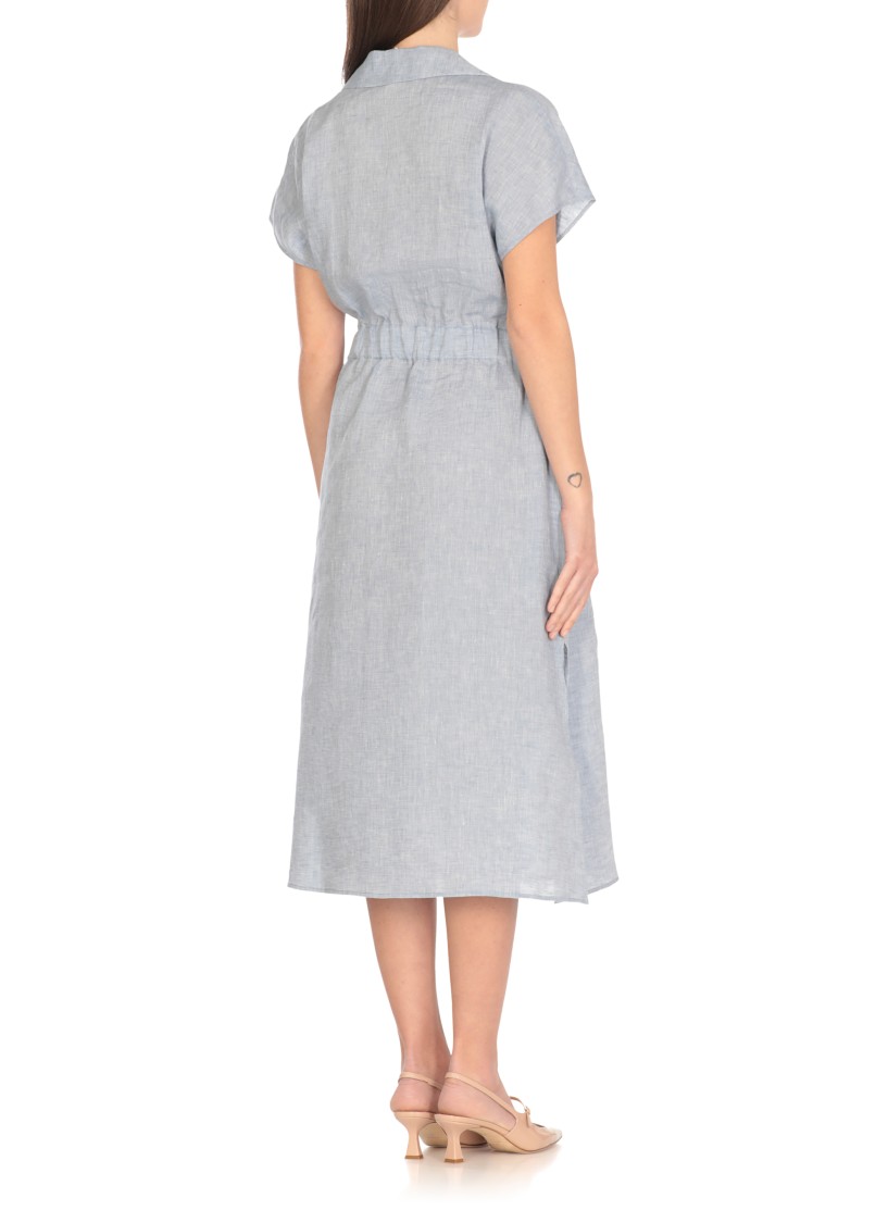 Shop Peserico Light Blue Linen Dress