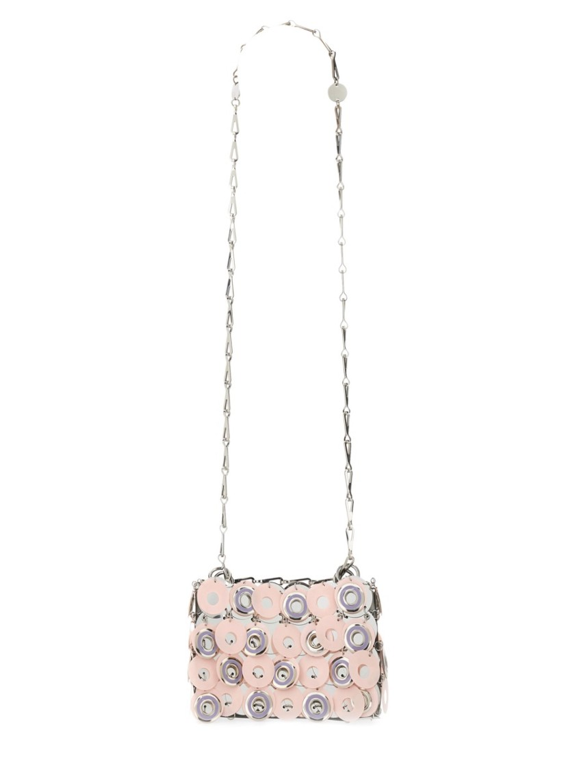Rabanne "sparkle Discs" Shoulder Bag In Pink