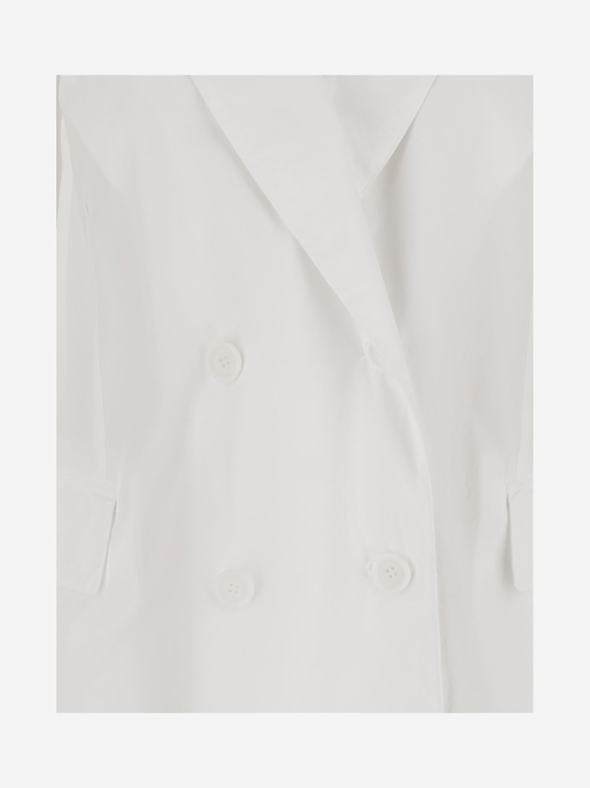 Aspesi Double-breasted Cotton Jacket In White