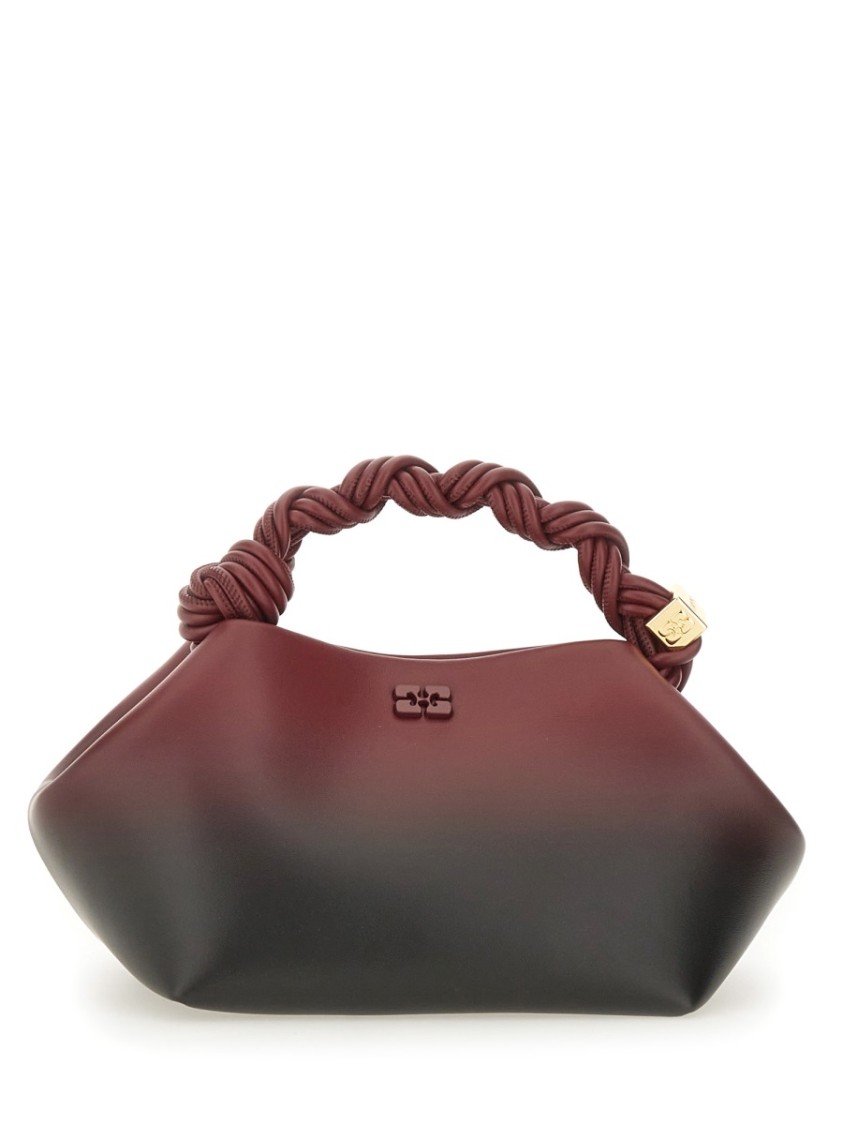 Ganni Small ' Bou' Bag In Red Shaded Lear Blend In Gray
