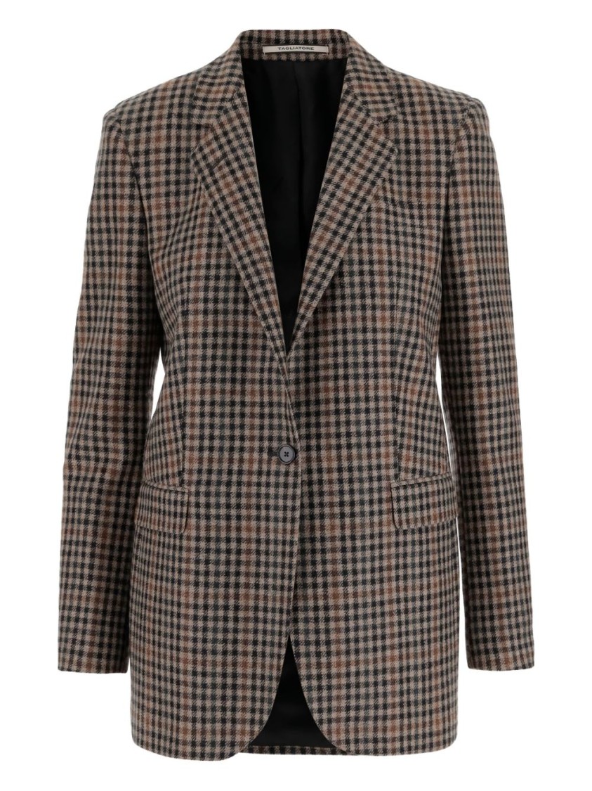 Tagliatore Notched Lapels Checked Blazer In Multi