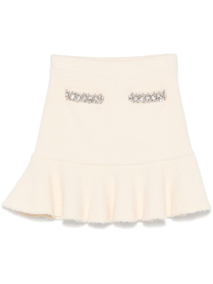 Self-portrait Crystal-embellished Mini Skirt
