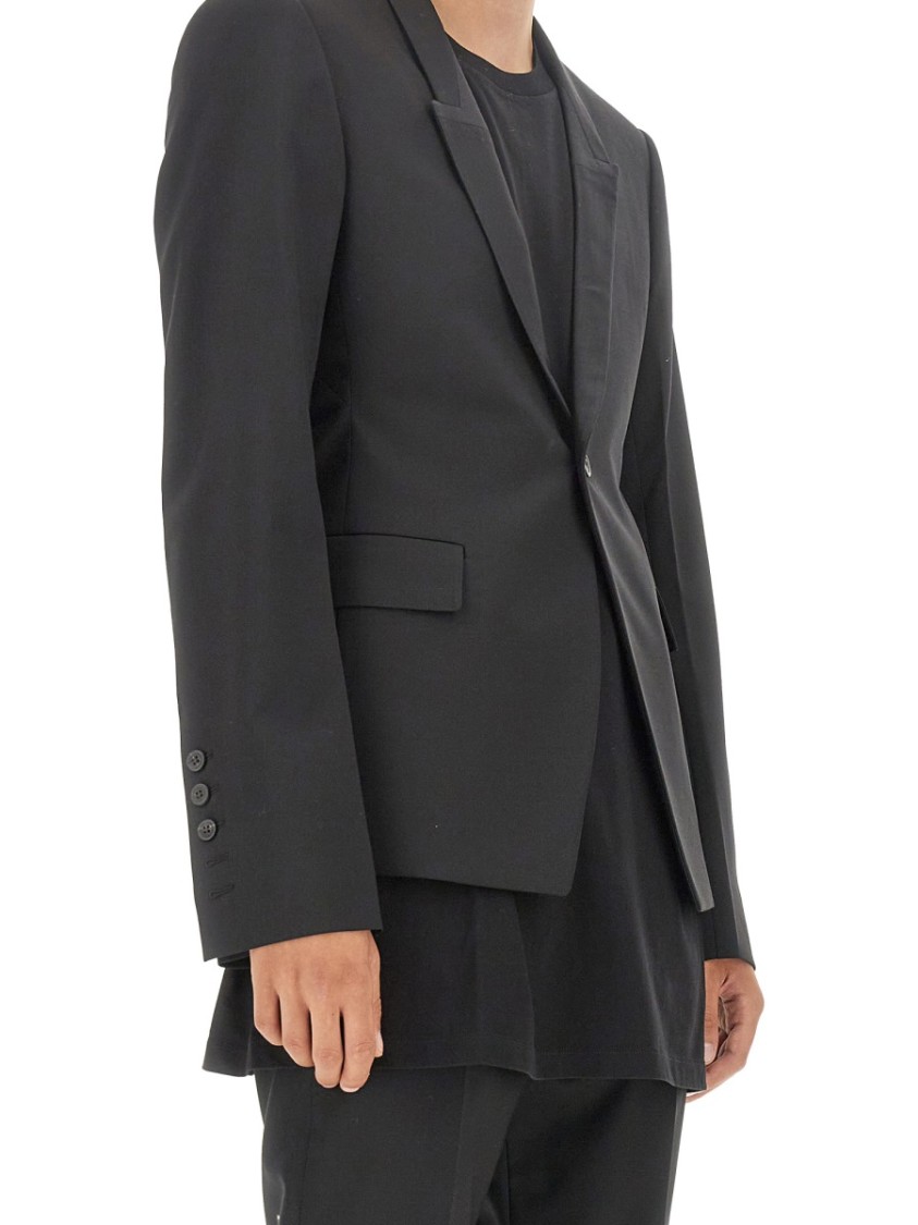 Rick Owens Single-breasted Virgin Wool Blend Blazer
