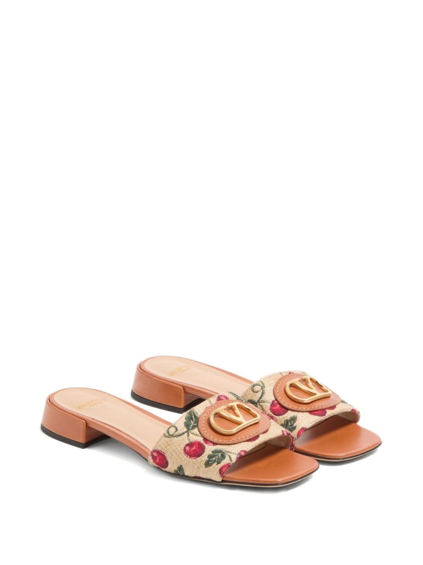 Valentino Garavani Vlogo Signature Slide Sandal In Multi