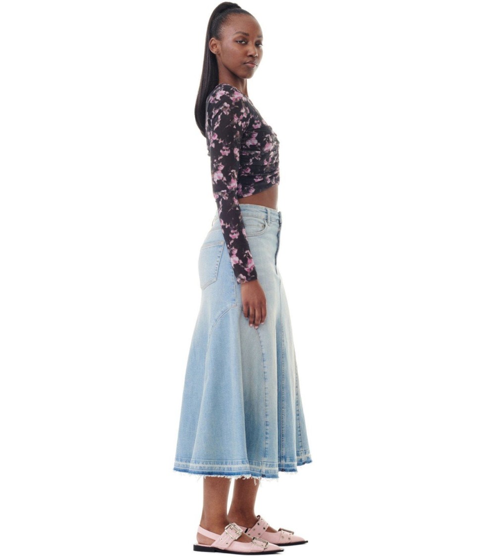 Ganni Light Blue Denim Skirt