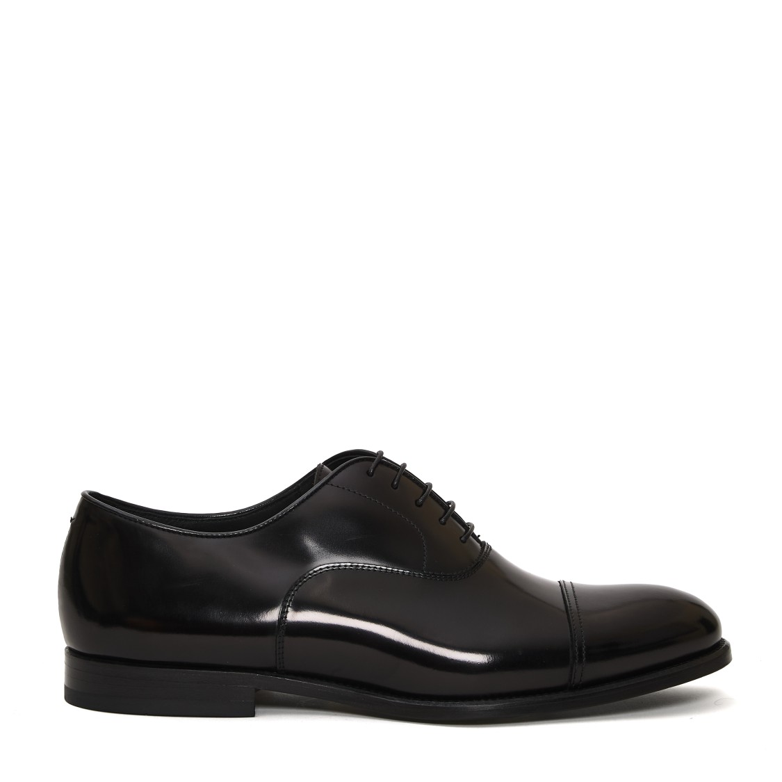 Doucal's High-shine Black Oxford Shoes With Lace-up Fastening In Black