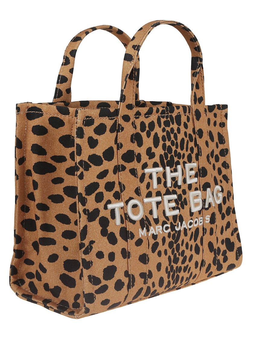 Marc Jacobs Animal Print Tote Bag With Shoulder Strap In Brown