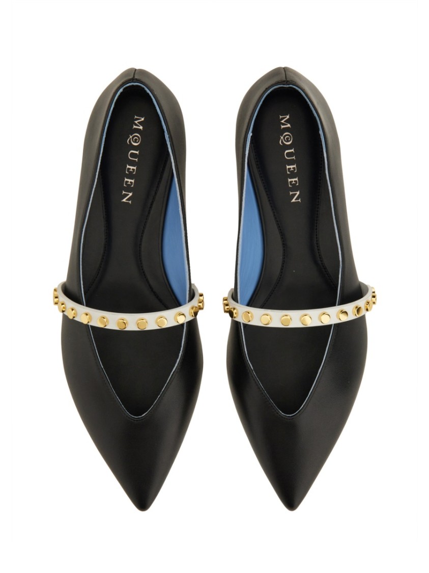 Alexander Mcqueen Leather Ballerina With Pointed Toe | THE LIST