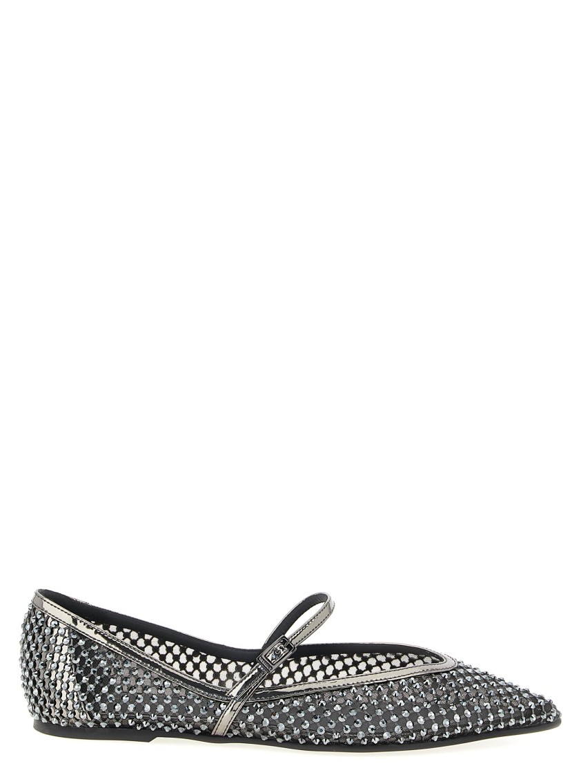 Le Silla Grey Pointed Toe Ballet Flats In Gray