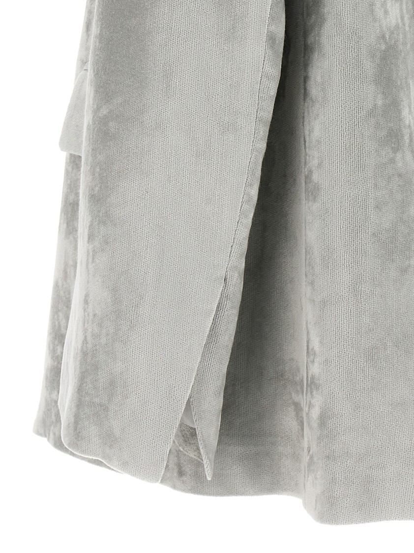 Nude Grey Velvet Blazer In Black