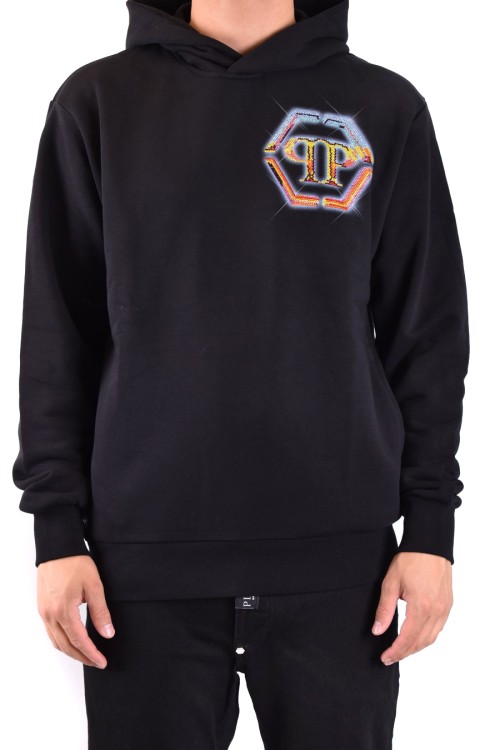 パーカー・フーディ Philipp Plein Black Cotton Sweatshirt With Iconic Hexagonal Philipp Ple Cotton Sweatshirt With Iconic Hexagonal Logo