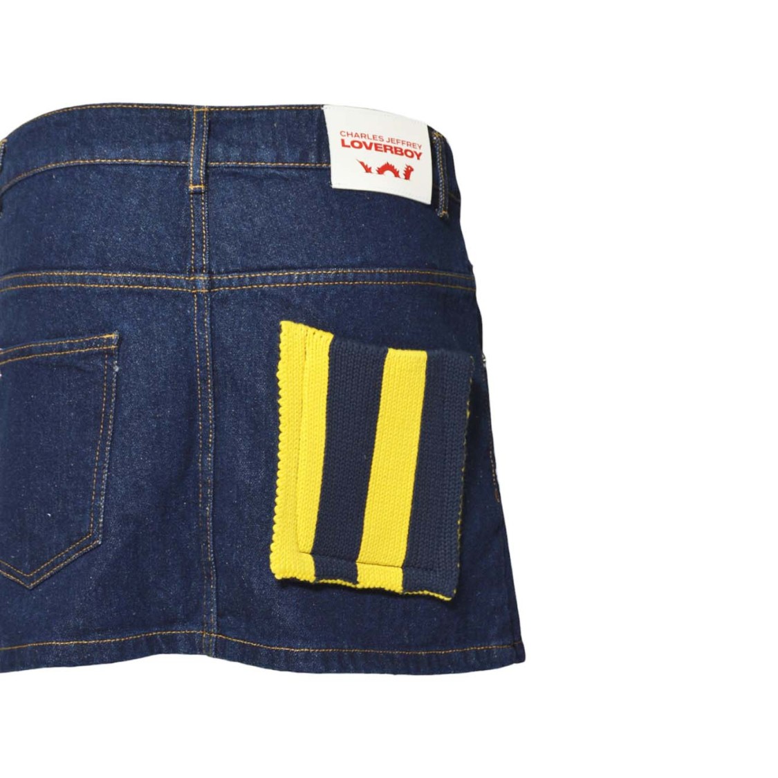 Charles Jeffrey Loverboy Mini Skirt In Blue Denim In Blue