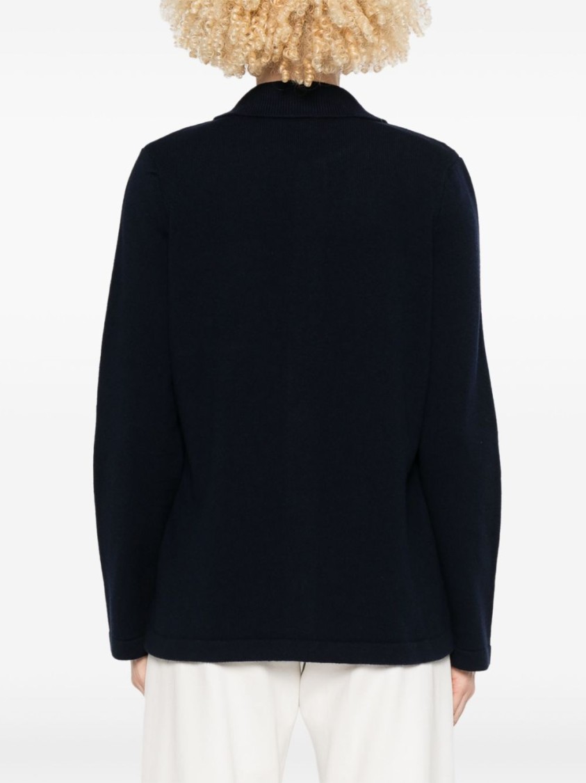 Apc A.p.c. Midnight Blue Wool Shirt With Chest Pocket In Black