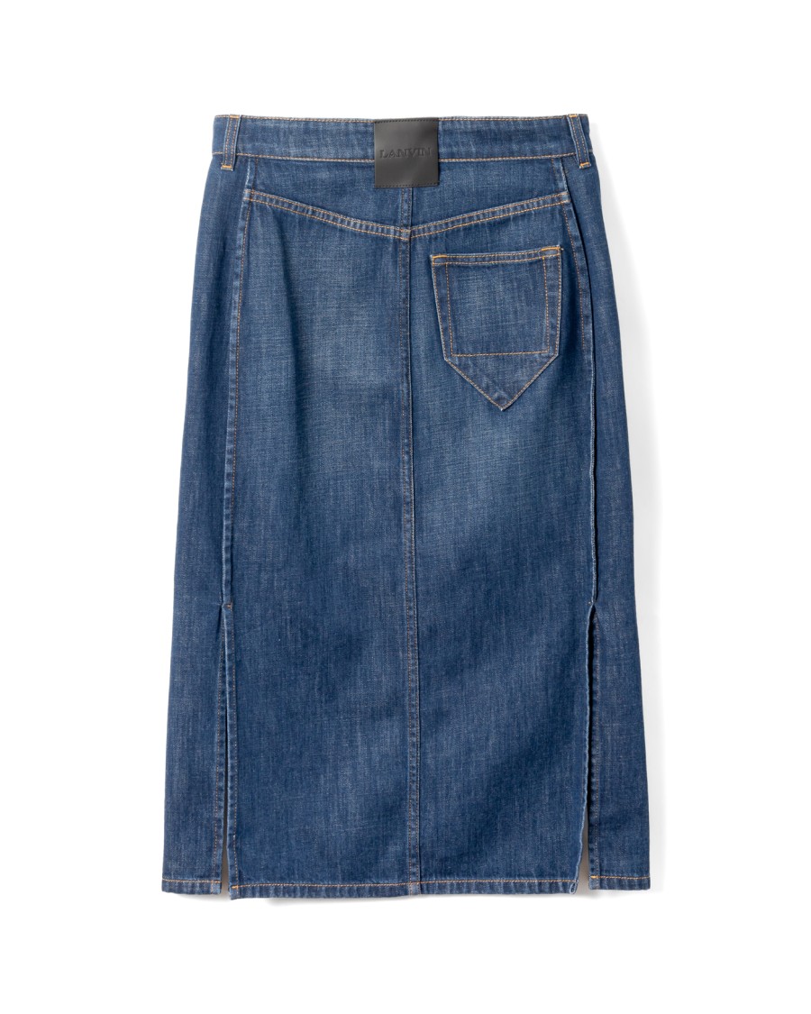 Lanvin Mid-length Denim Skirt In Blue