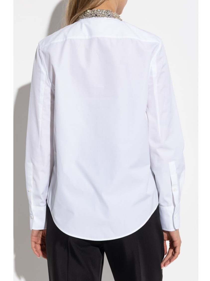 Alexander Mcqueen Structured White Button-down Shirt In White