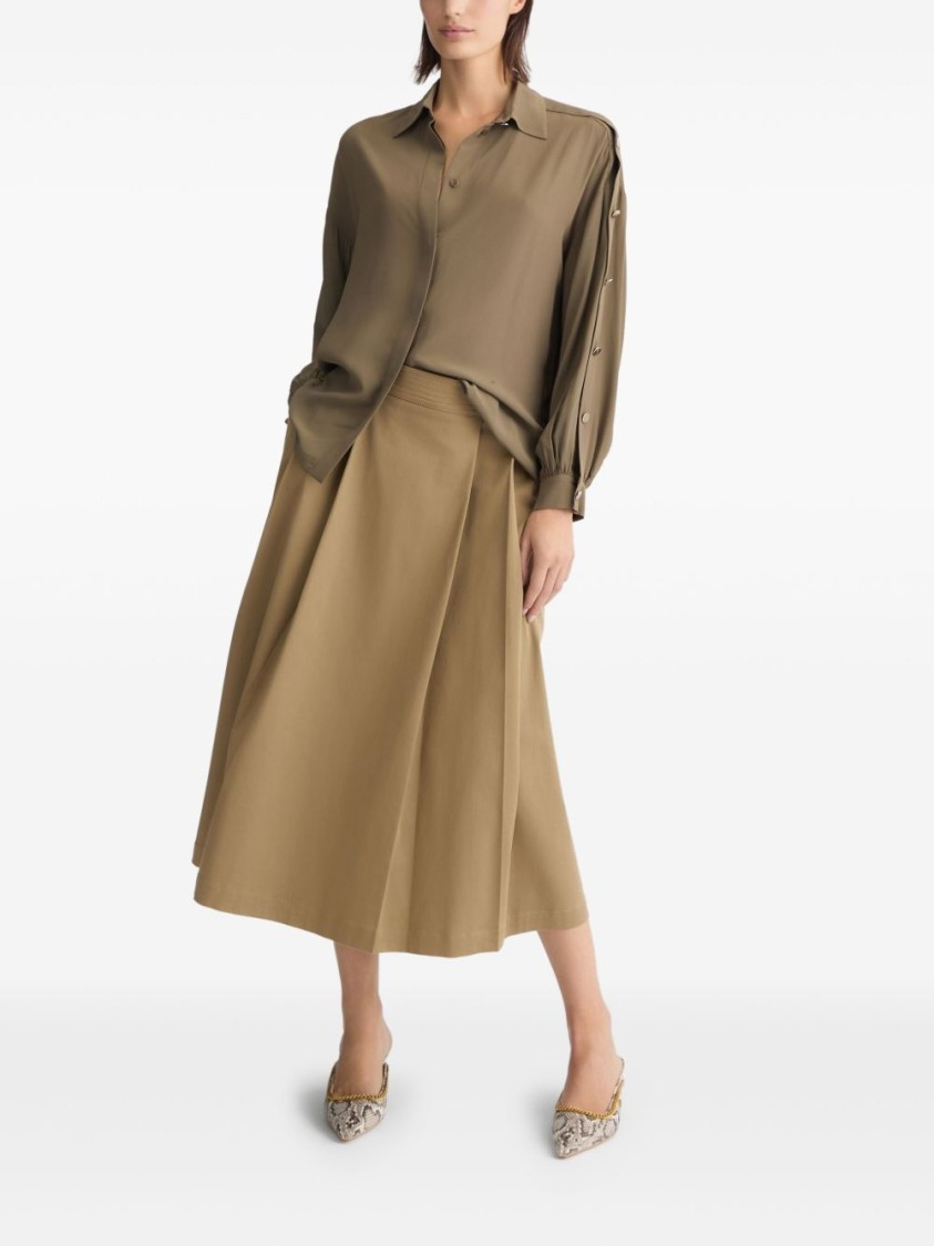 Liu •jo Liu Jo Green Shirt With Classic Collar In Brown