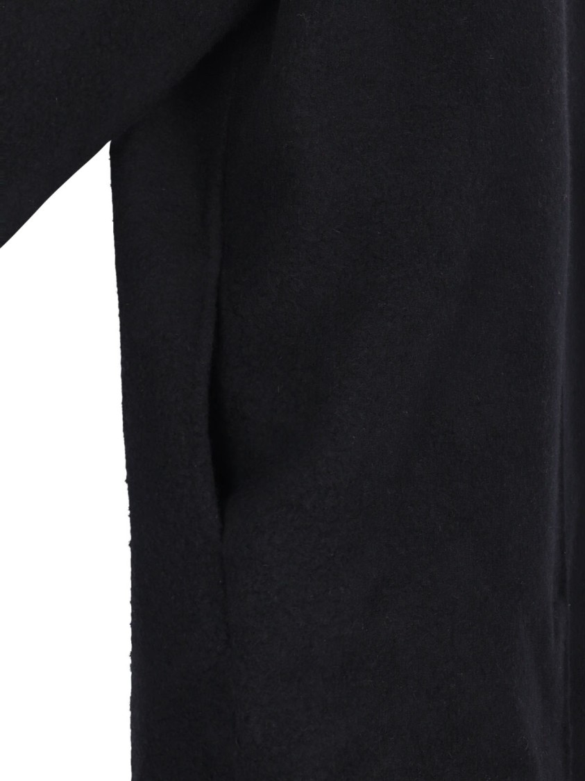 Rick Owens Maxi Coat With Hood In Black