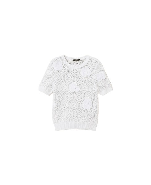 Shop Twinset Actitude Short-sleeve Cotton Blend Knit Top