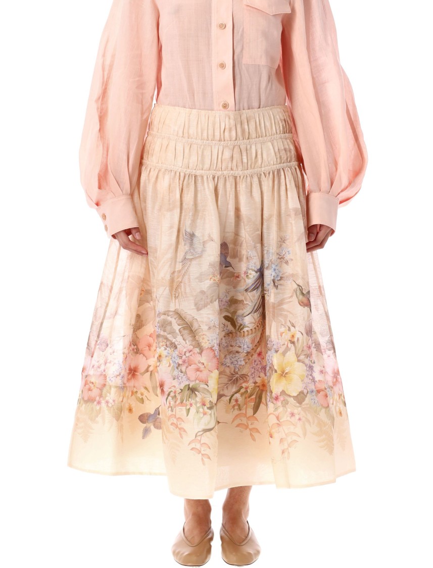 ZIMMERMANN ZIMMERMANN ILLUMINATE DRAWN MIDI SKIRT