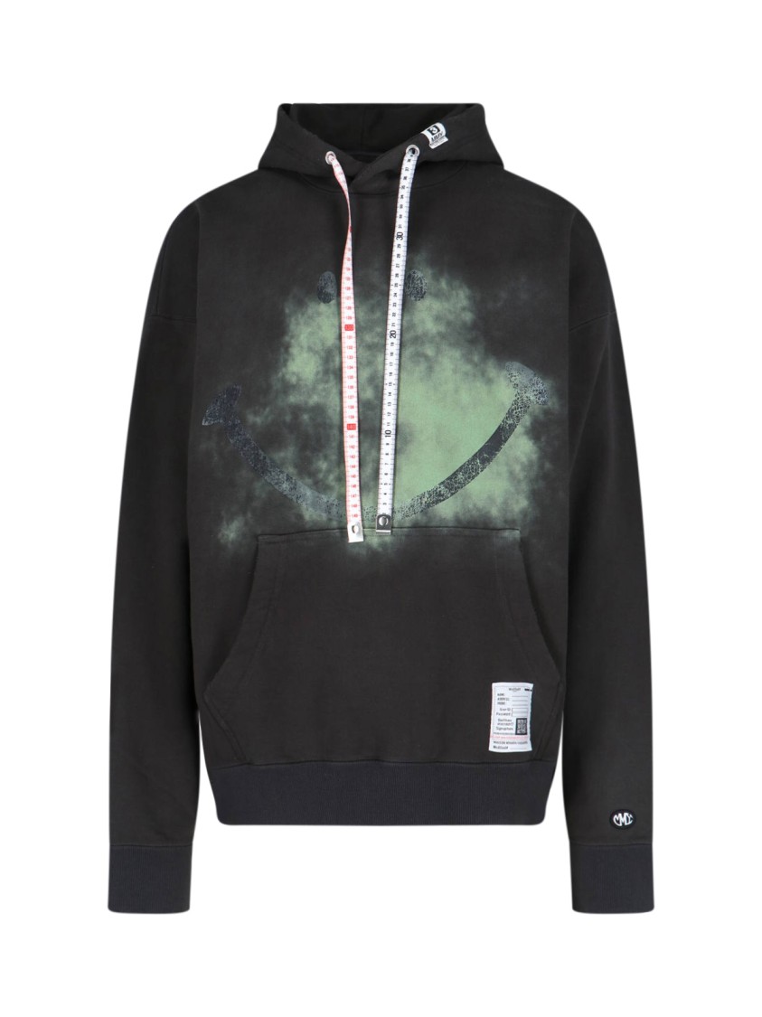 Miharayasuhiro Hooded Graphic Sweatshirt Kangaroo Pocket