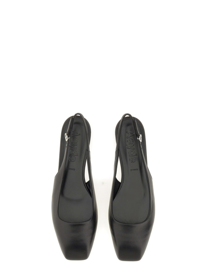 Aeyde 10mm Geraldine Napa Slingback Flats In Black