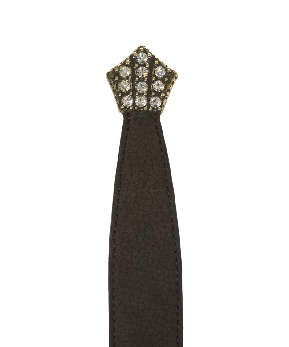 Gavazzeni Cleo' Rhinestone-adorned Nubuck Leather Belt