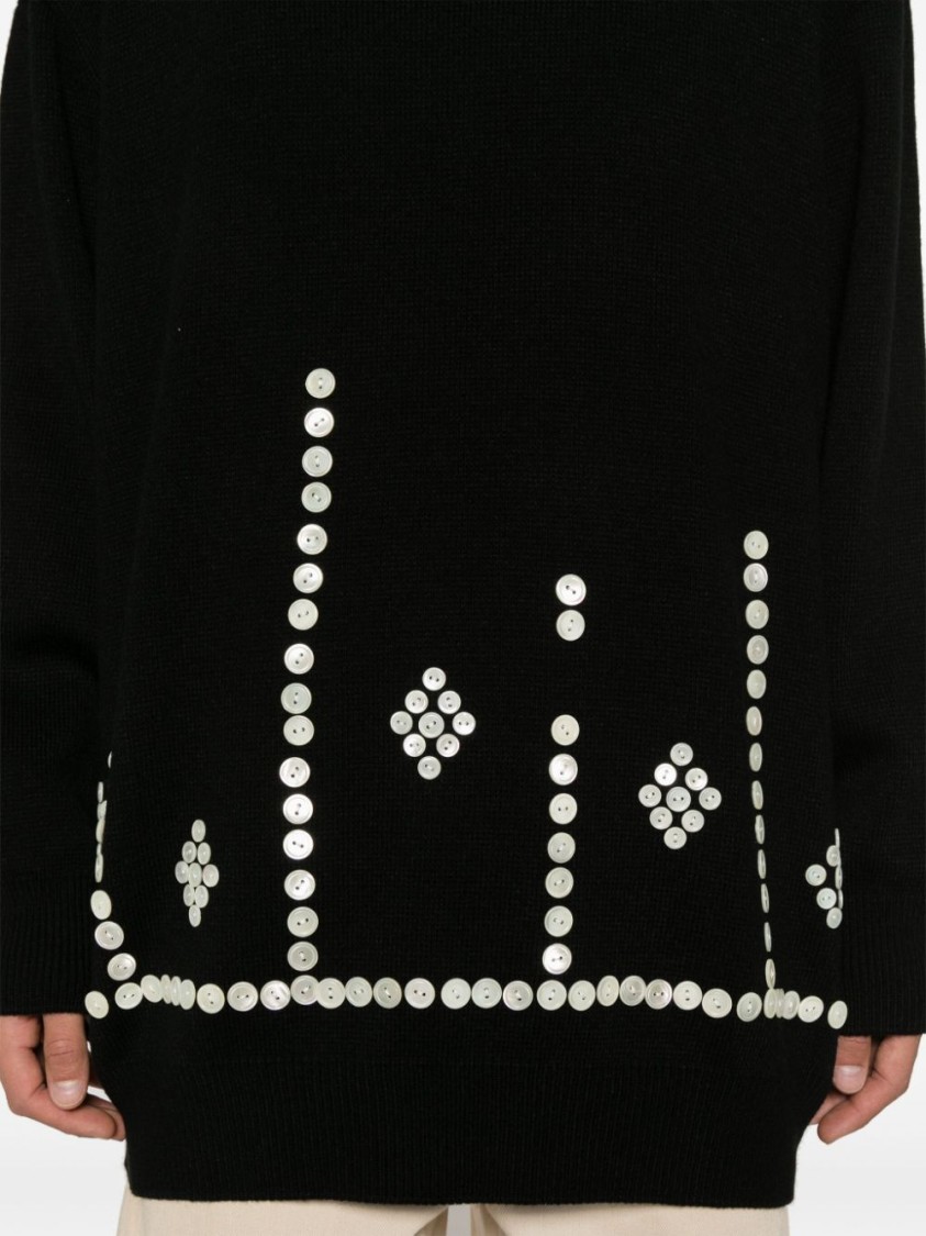 Comme Des Garçons Comme Des Garcons Sweater With Decorative Buttons In Black