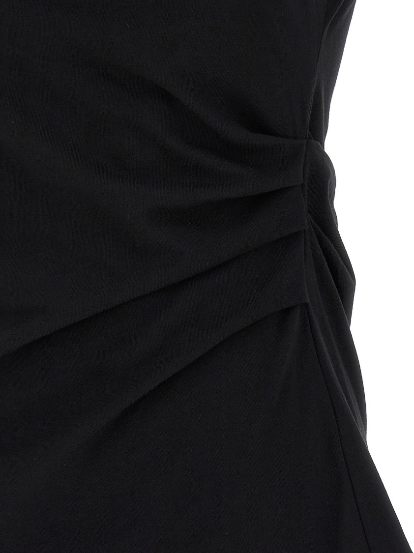 Dries Van Noten Off-the-shoulder Draped Cotton-jersey Top In Black