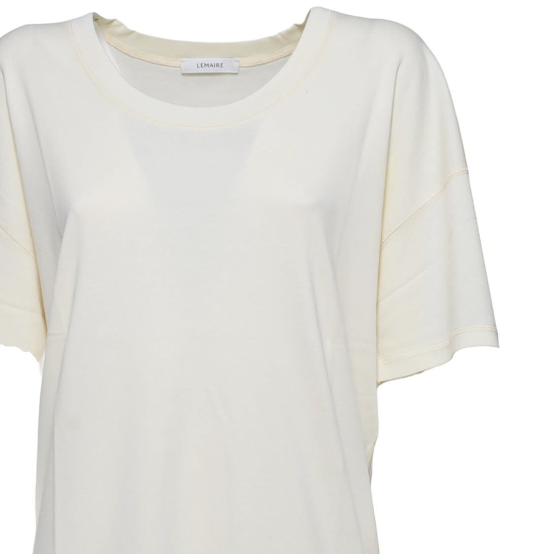 Lemaire Relaxed Fit Cotton Jersey T-shirt With Flat-lock Stitching In Neutrals