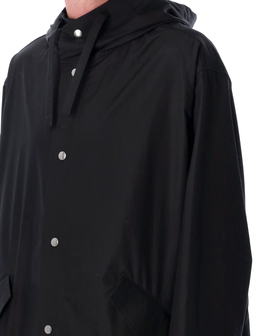 Jil Sander Cotton Logo Parka In Black