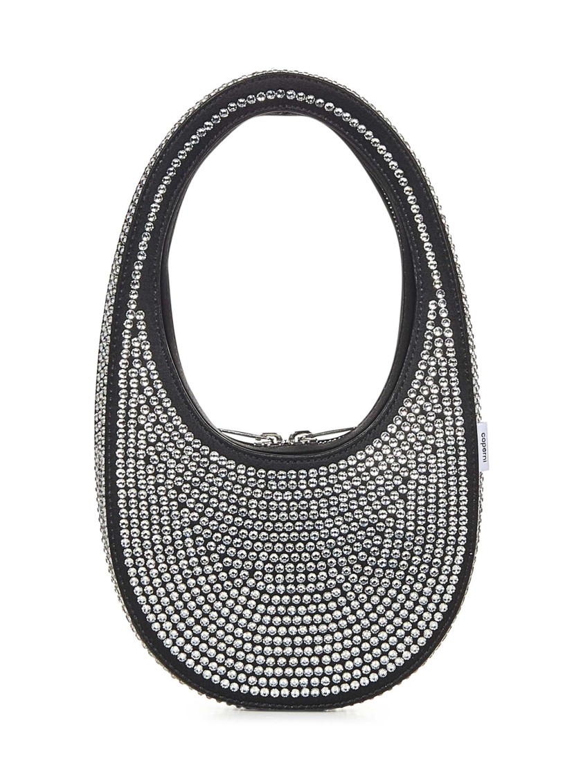 Shop Coperni Black Handbag With Crystal Appliques