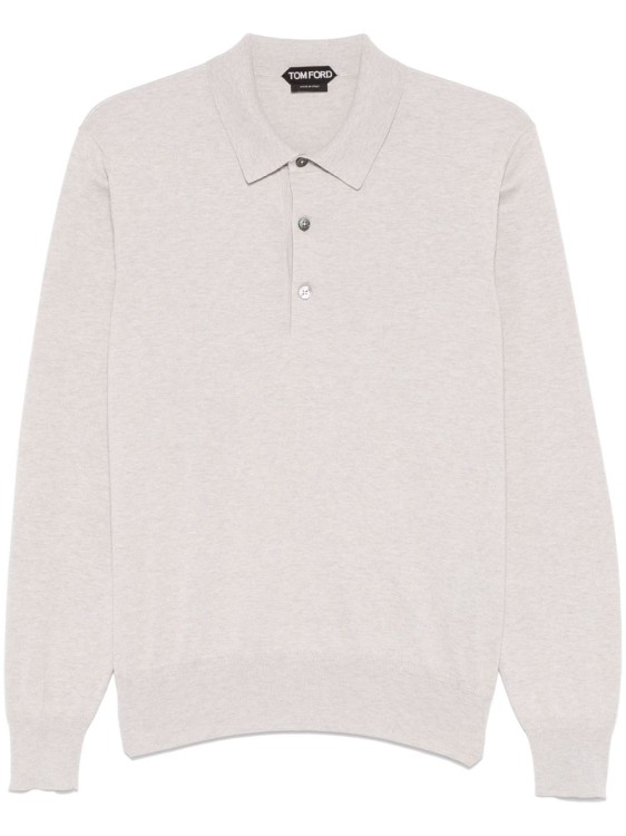 Tom Ford Long-Sleeved Polo With Classic Collar In Soft