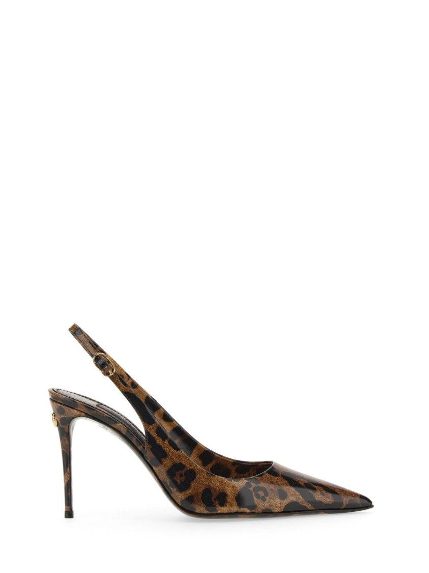 Dolce & Gabbana Leather Sling Back In Multicolor