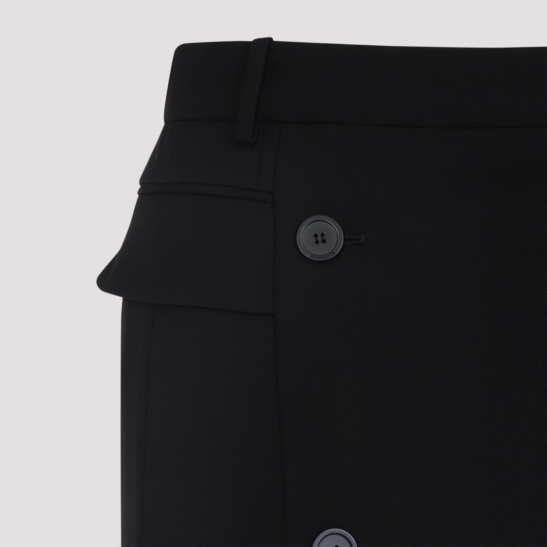 Balenciaga Tailored Black Skirt With Double-breasted Buttons In Black