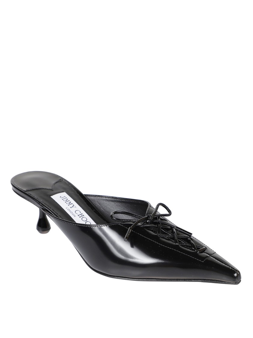 Jimmy Choo Pointed Toe Pumps With Lace-up In Black