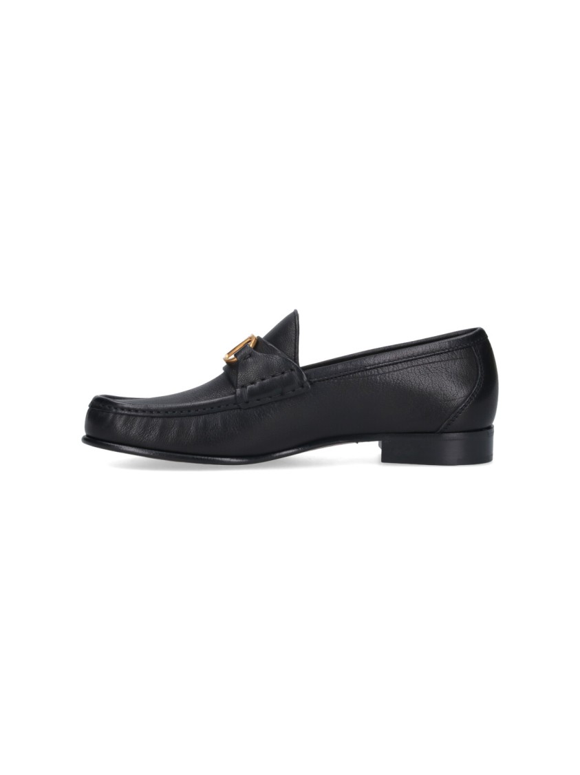 Valentino Garavani Vlogo Signature Loafer With Gold-tone Logo Detail In Black