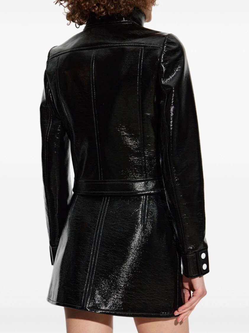 Courrèges Re-edition Vinyl Effect Jacket In Black