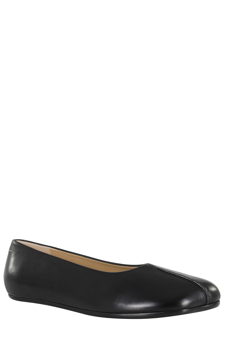 Mm6 Maison Margiela Mm6 By Maison Margiela Square Toe Ballerina Flats With Logo Stitching