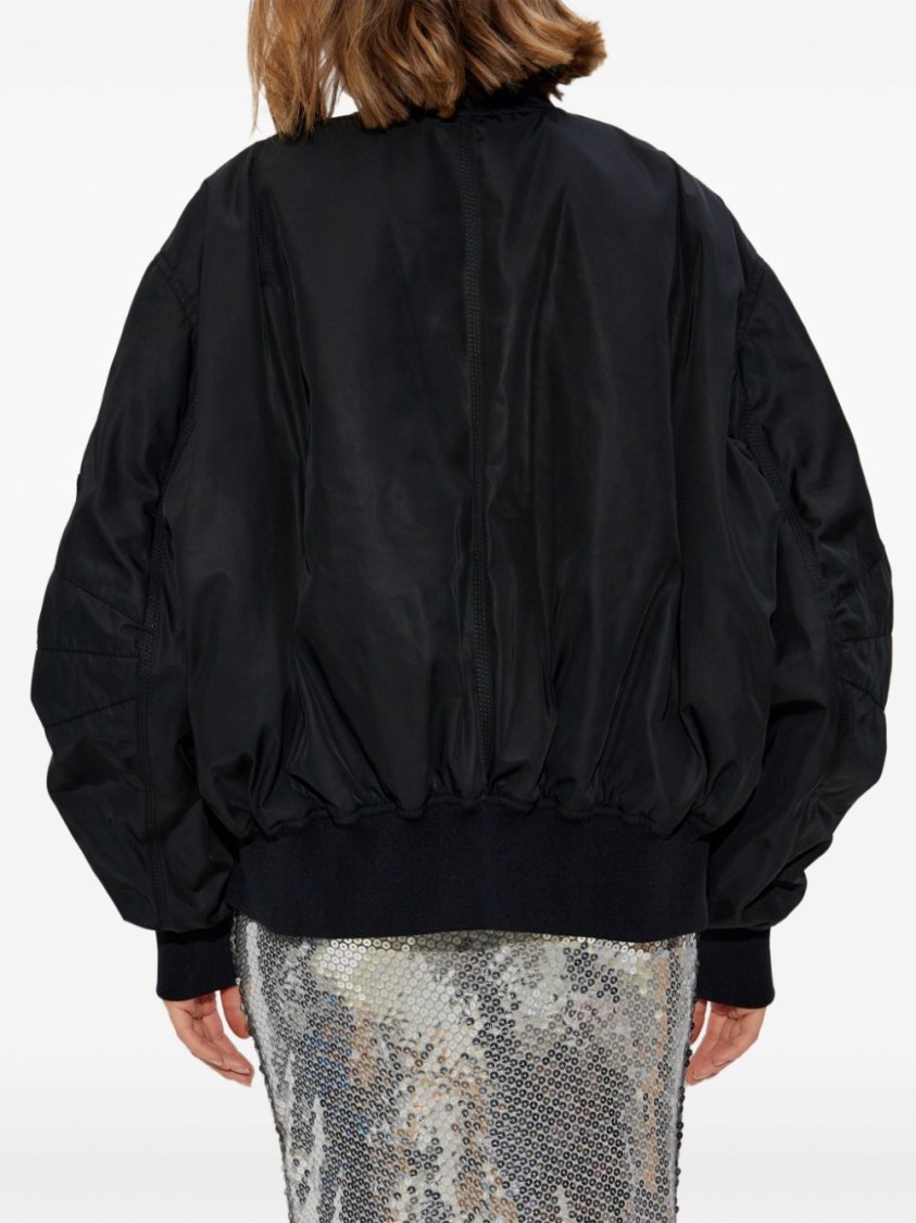 Attico Bishop-sleeves Bomber Jacket In Black
