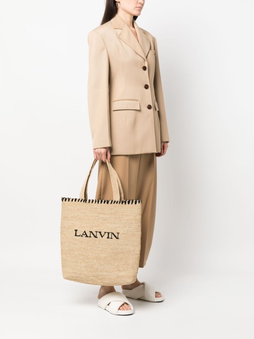 LANVIN LANVIN NATURAL RAFFIA TOTE BAG
