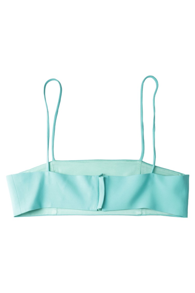 Giuseppe Di Morabito Cady Envers Satin Blue Zircon Top In White