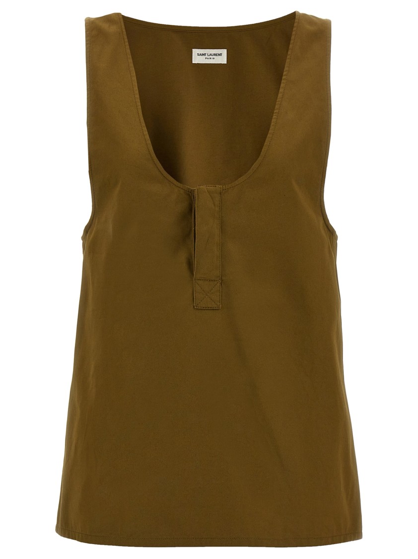 Saint Laurent 'henley' Tank Top In Orange