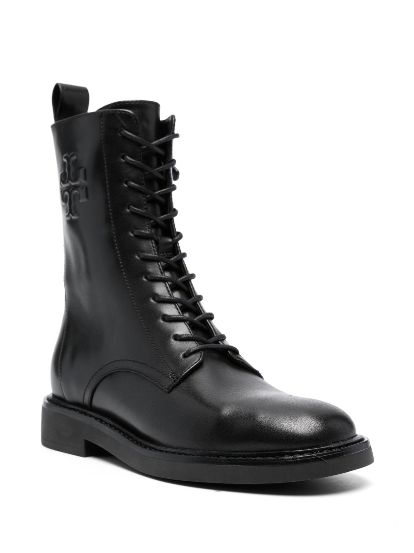 Tory Burch Double T Combat Boot In Black