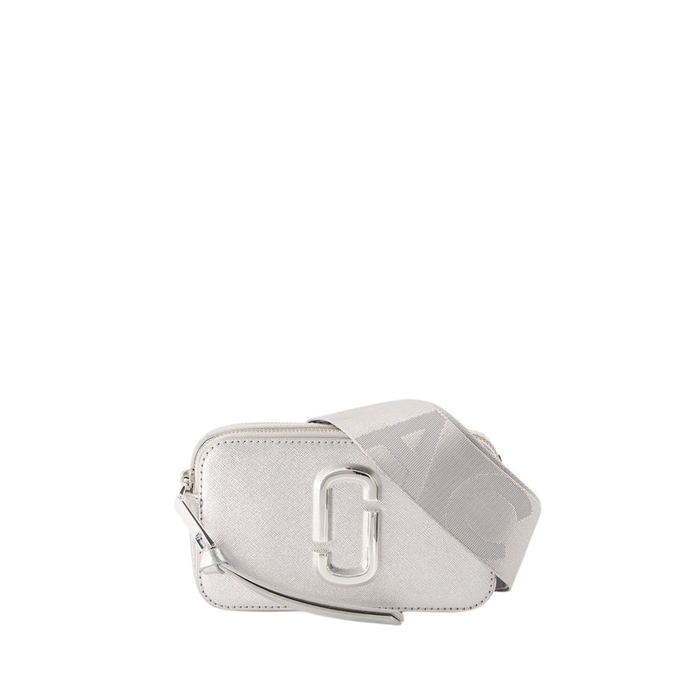Marc Jacobs The Snapshot Crossbody - Leather - Silver In White