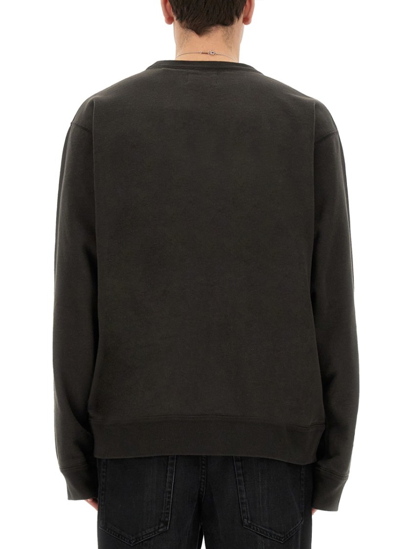 Isabel Marant Man Black Cotton Blend Oversize Mikoy Sweatshirt In Green