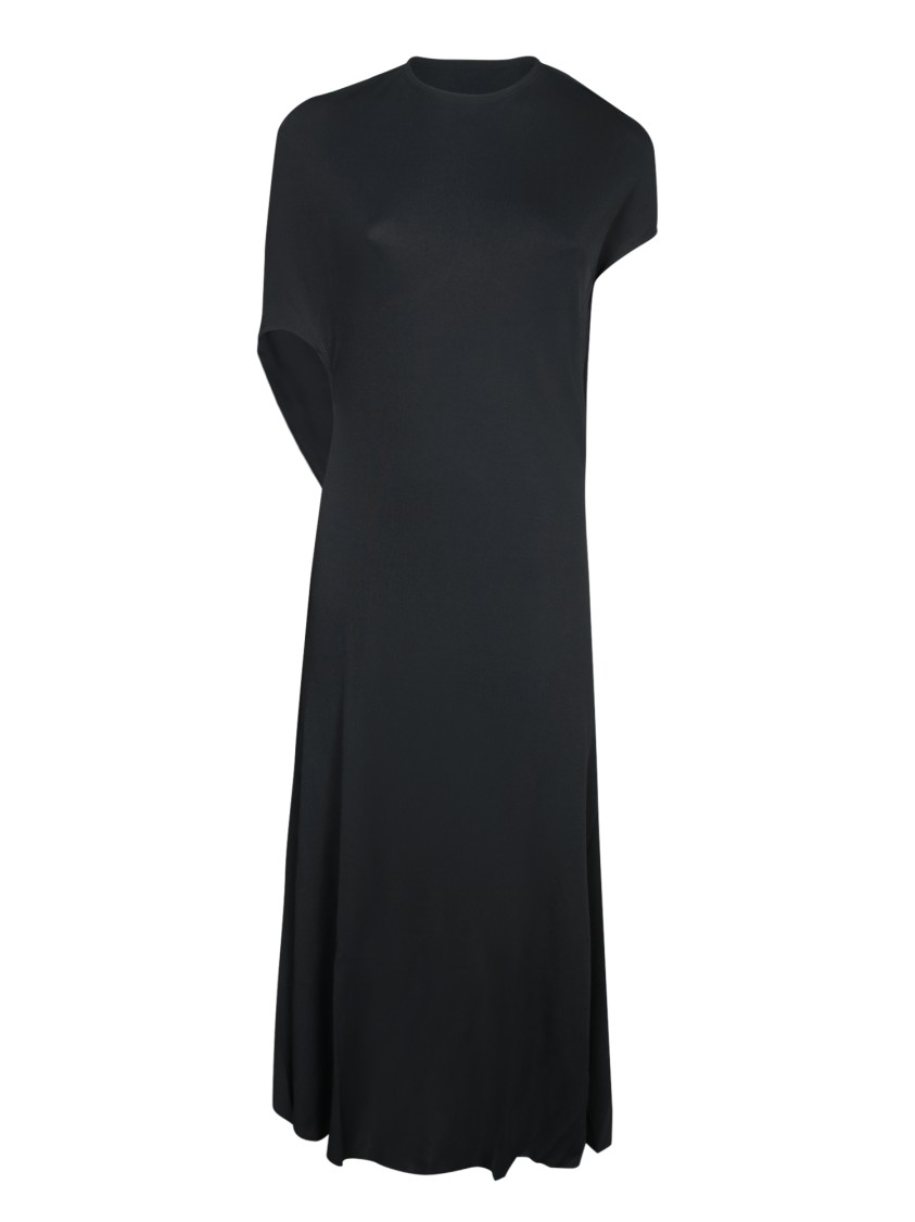 Jacquemus La Robe Salerno Asymmetric Open-back Stretch-jersey Midi Dress In Black