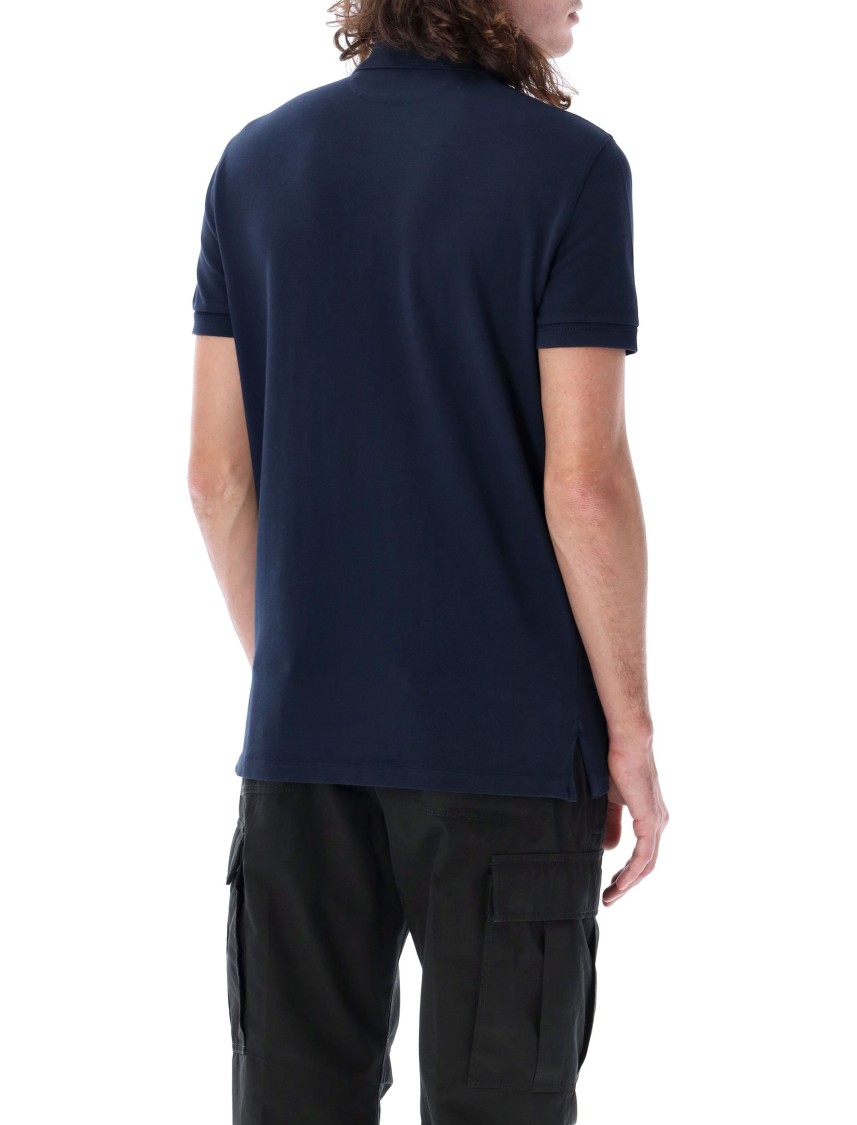 Tom Ford Black Short-sleeves Polo In Cotton Piquet Jersey Man In Blue