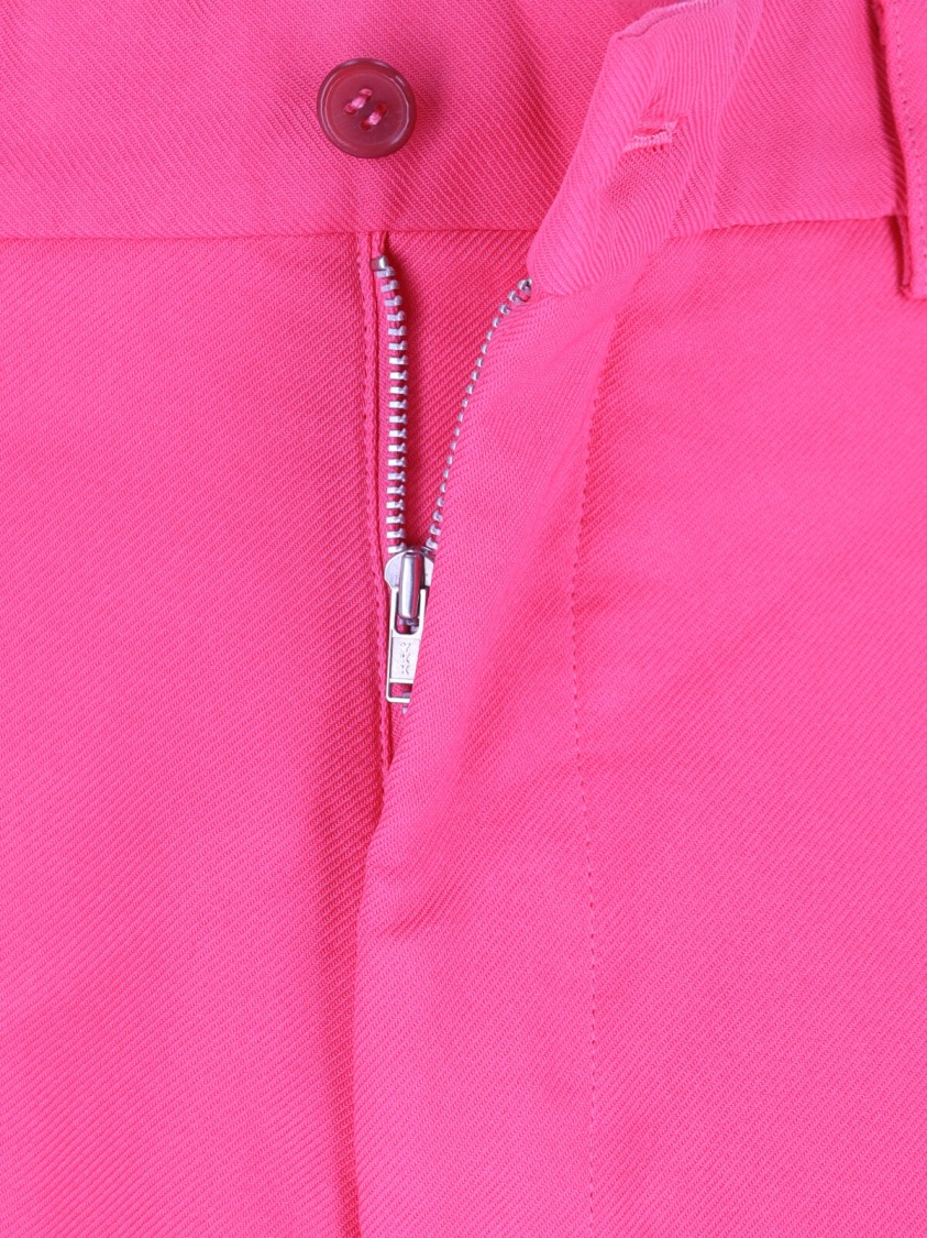 Comme Des Garçons High-waisted Pink Bermuda Shorts With Pleats And Pockets