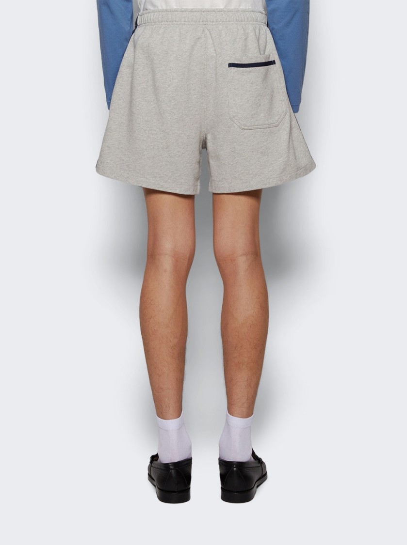 Bode Crew Side Stripe Sweat Shorts Heather Grey In Grey